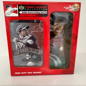 Upper Deck Tiger Woods (Masters) Bobble Head and Trading Card Tin